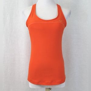 NIKE Dry Fit Y2k Orange Racerback Tank Workout Sports Bra Tank New Condition S